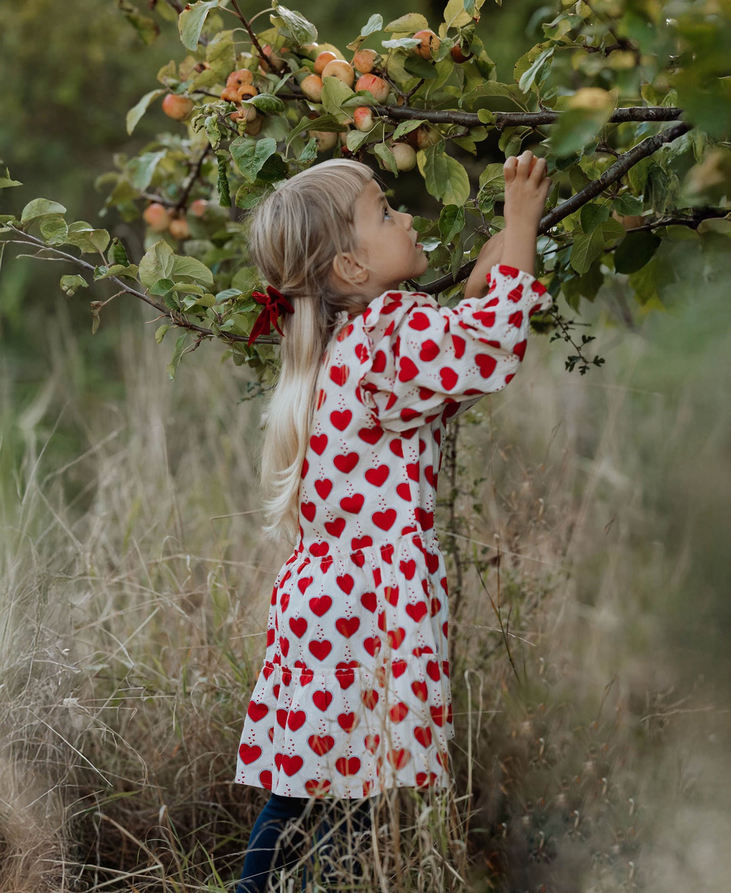 FLIINK WINTER HEART DRESS DRESS SANDSHELL AOP