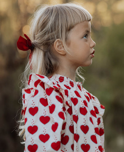 FLIINK WINTER HEART DRESS DRESS SANDSHELL AOP