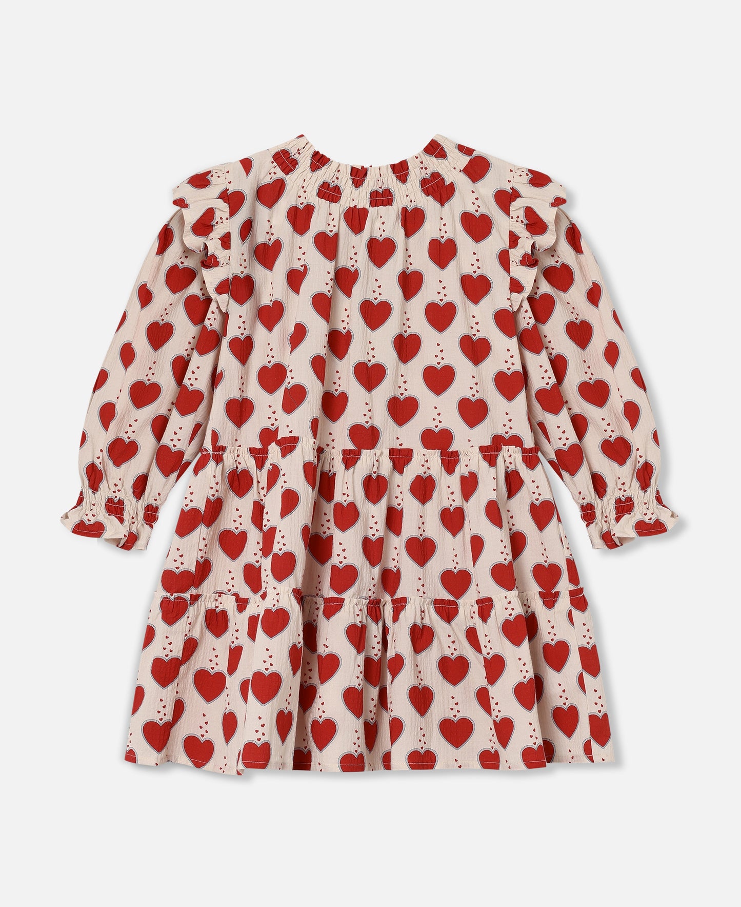 FLIINK WINTER HEART DRESS DRESS SANDSHELL AOP