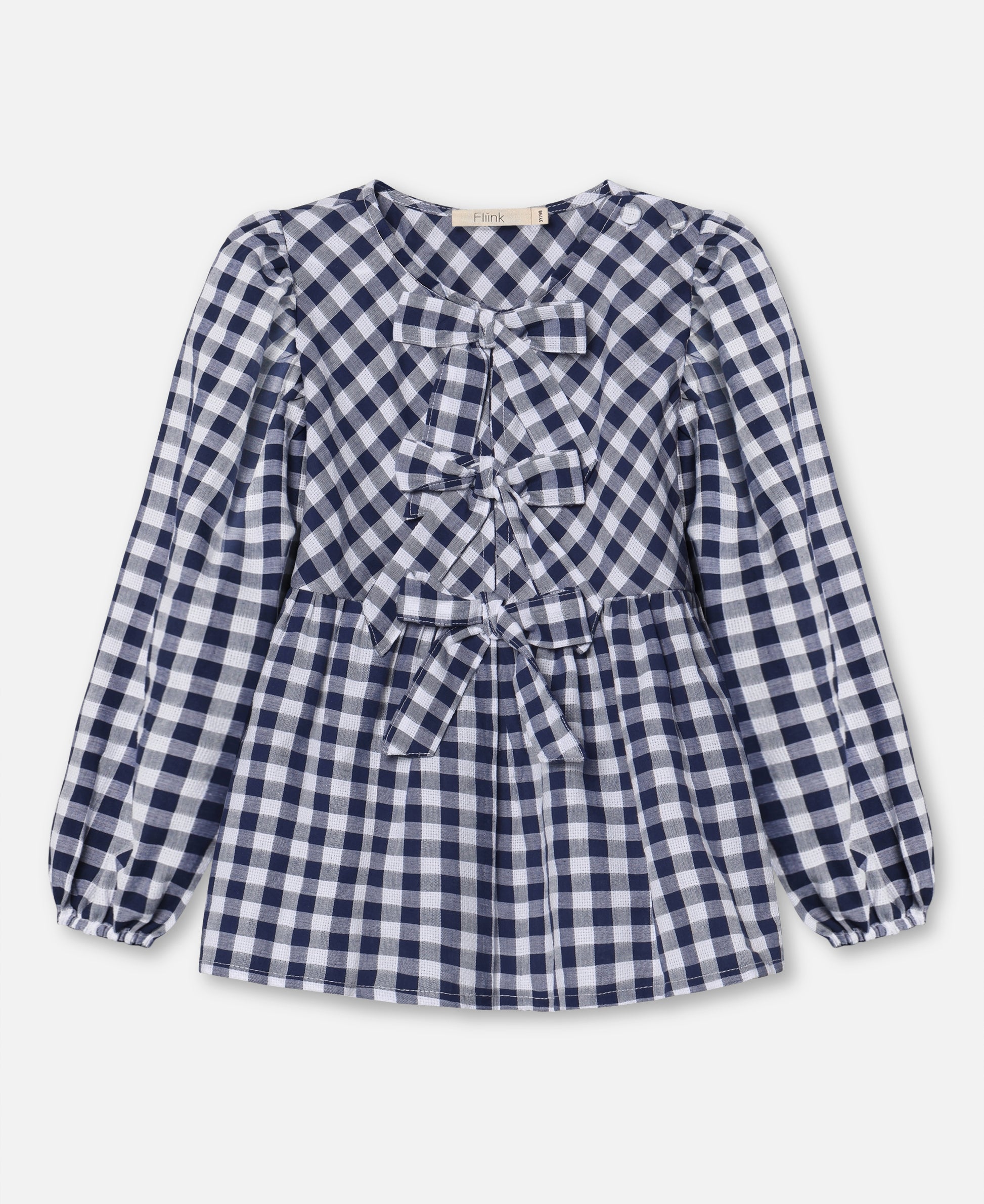 FLIINK ZORRO LS BLOUSE BLOUSE INSIGNIA SANDSHELL CHECK