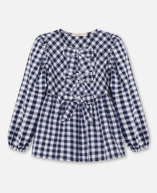 FLIINK ZORRO LS BLOUSE BLOUSE INSIGNIA SANDSHELL CHECK