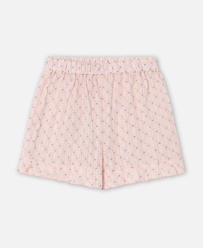 FLIINK ZORRO RUFFLE SHORTS SHORTS CHALK PINK CHECK AOP