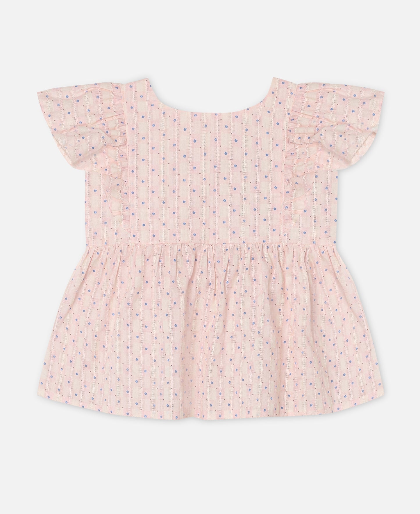 FLIINK ZORRO SL TOP SINGLET CHALK PINK CHECK AOP