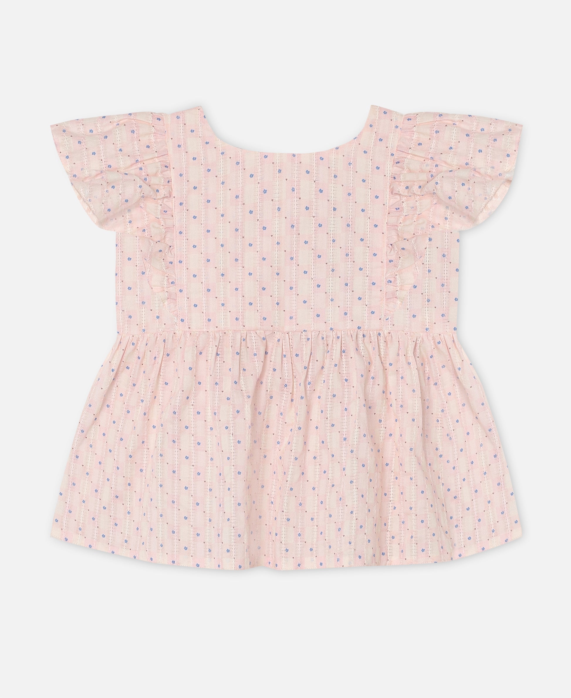 FLIINK ZORRO SL TOP SINGLET CHALK PINK CHECK AOP