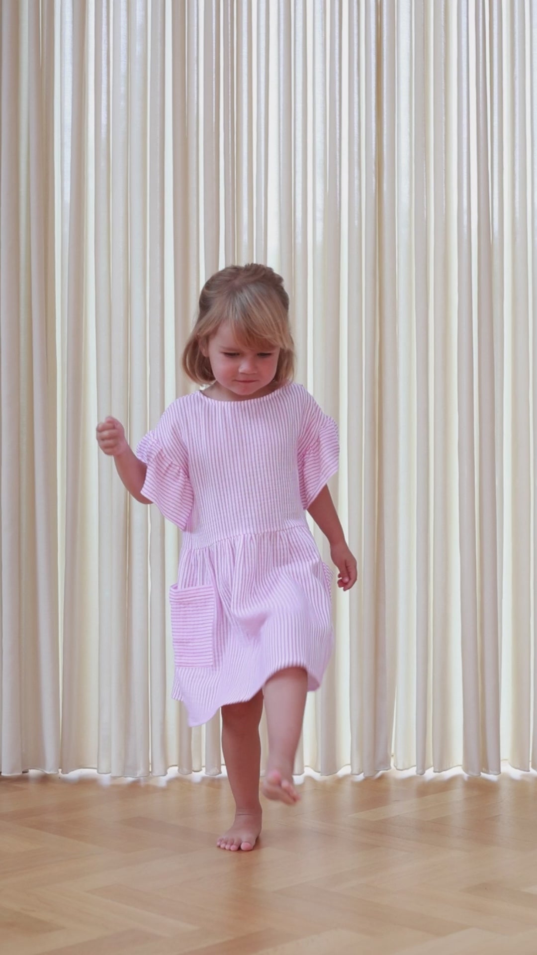 FLIINK CIAO STRIPE DRESS DRESS CLOUD DANCER PINK STRIPE