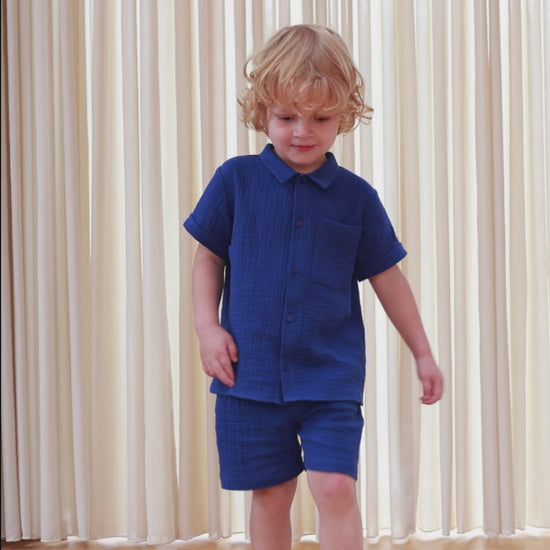 FLIINK HELLO SS SHIRT SHIRT MAZERINE BLUE
